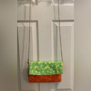 NWT Urban Outfitters Retro Terrycloth 2 in 1 Bag with Silver Chain • 2 Patterns